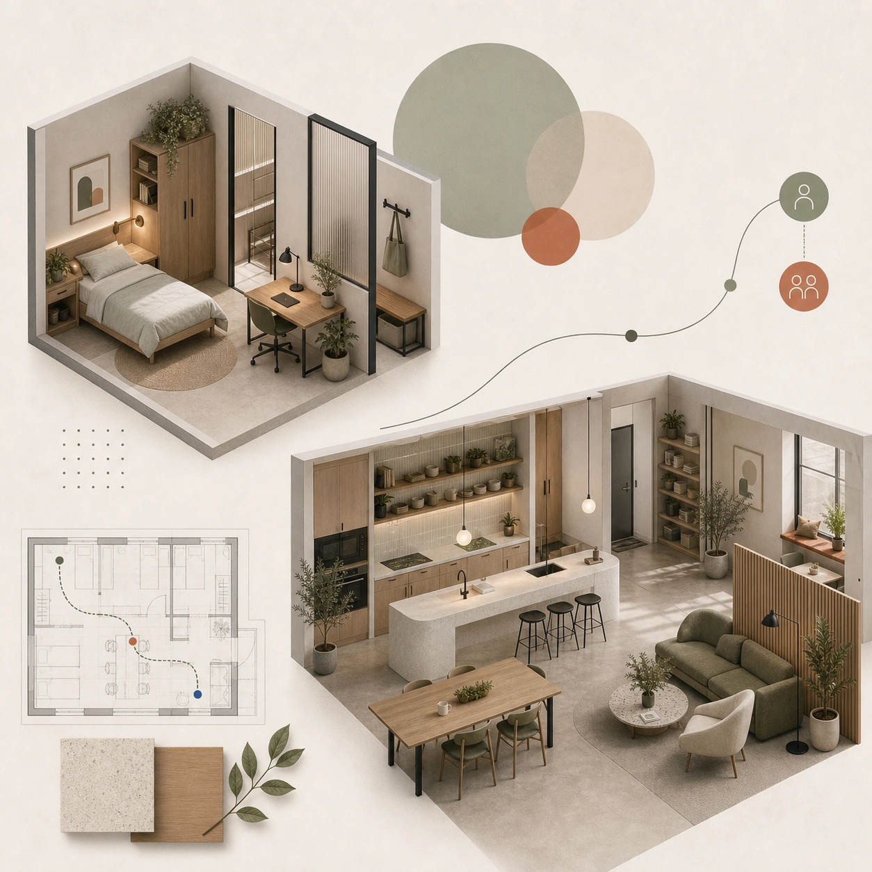 Co-living design Sverige – modernt kollektivboende med arkitektur och gemenskap