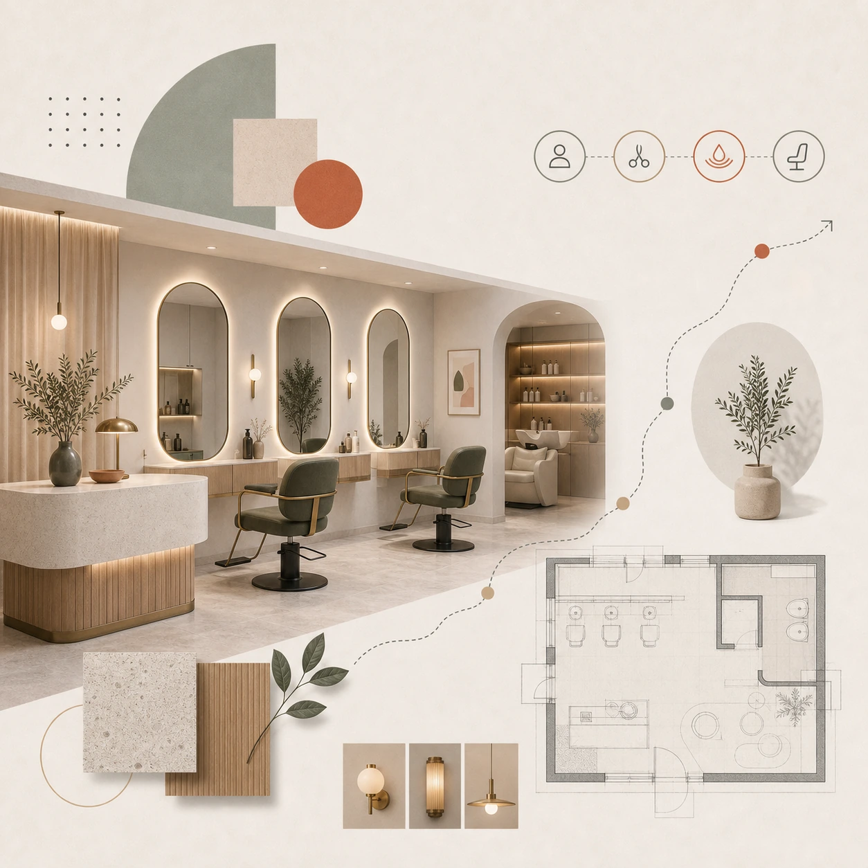 Salonginredning för frisörer och skönhetssalonger – design som bygger lojalitet